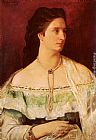 Portrait Of A Lady Wearing A Pearl Necklace by Anselm Friedrich Feuerbach